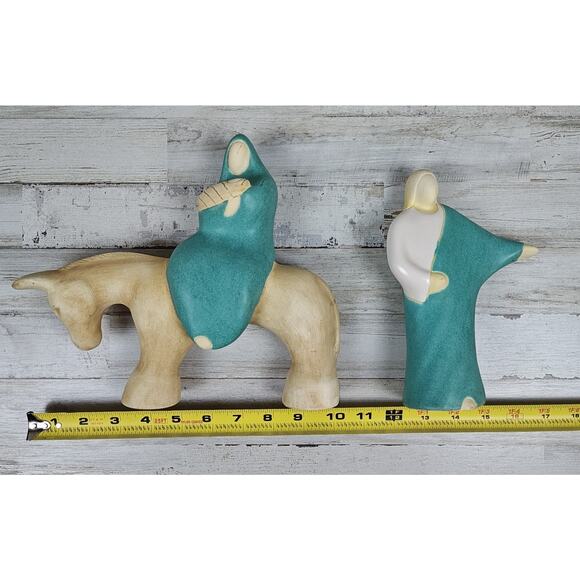 Vintage 1990 Pottery 'Flight Into Egypt" Holy Family On Donkey Signed Jack Black - Picture 12 of 12